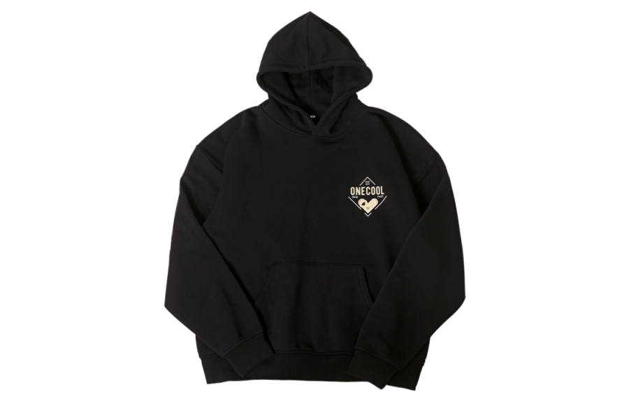 Ollieskate Heart Skateboard LOGO Print Casual Hooded Pullover Fleece Lined Hoodie Sweatshirt Unisex Black