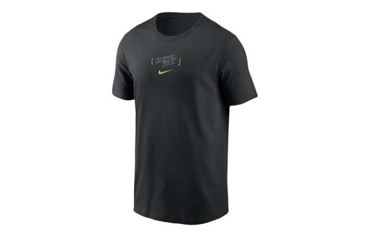 Nike Nike T Shirts Men's Black Crew Neck Moderate Straight Fit