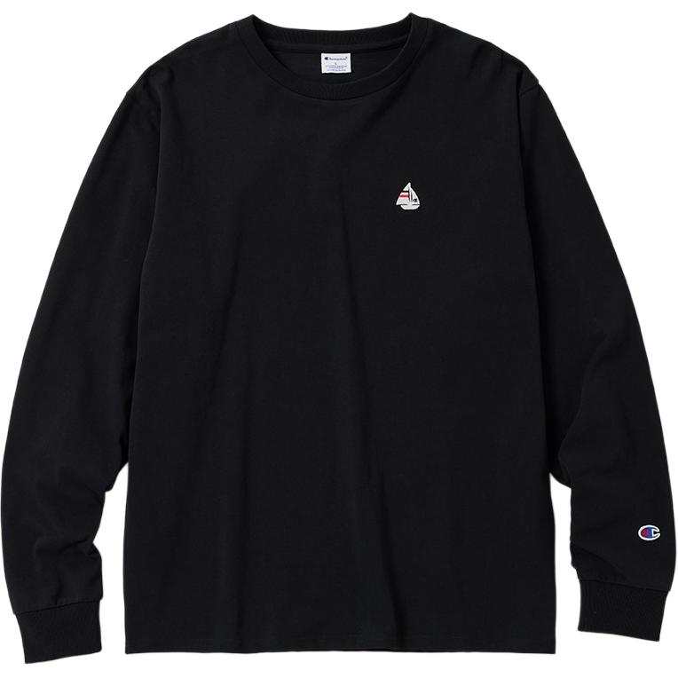 Champion T Shirts Unisex Black Crew Neck Moderate