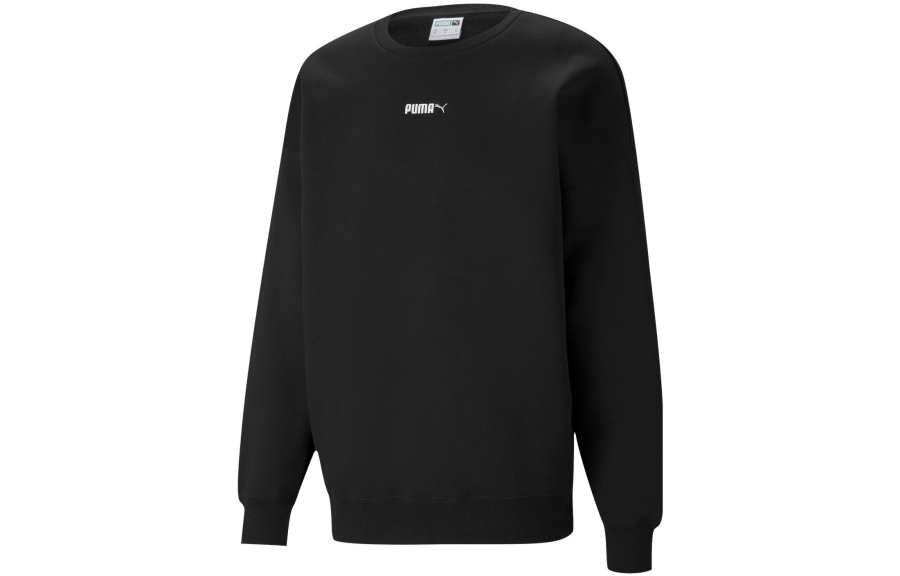 PUMA Sweatshirts Men's Black Crew Neck Moderate Regular