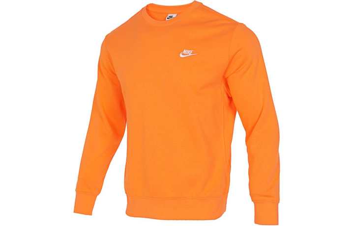 Nike Nike As M Nsw Club Crw Ft Embroidered Logo Ribbed Knit Pullover Sweatshirt