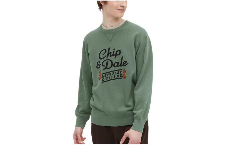 UNIQLO Sweatshirts Unisex Green Crew Neck Moderate Regular