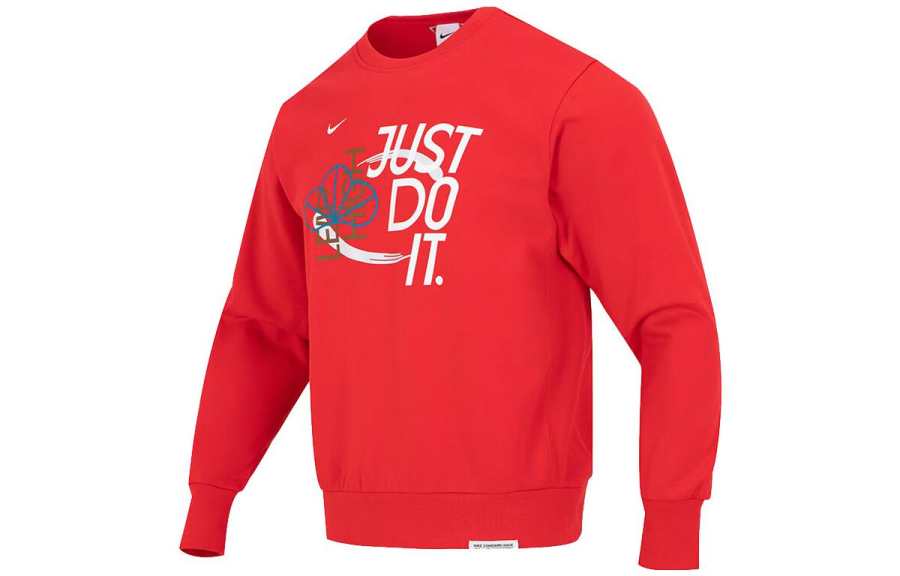 Nike Nike Year Of The Rabbit CNY Series Dri FIT Standard Issue Letter Print Basketball Long Sleeve Fleece Lined Crewneck