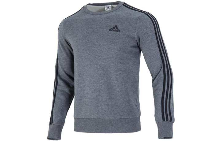 Adidas Adidas FW22 Pullover Print Thickened And Fleece Lined Long Sleeved Sweatshirt Men's Gray