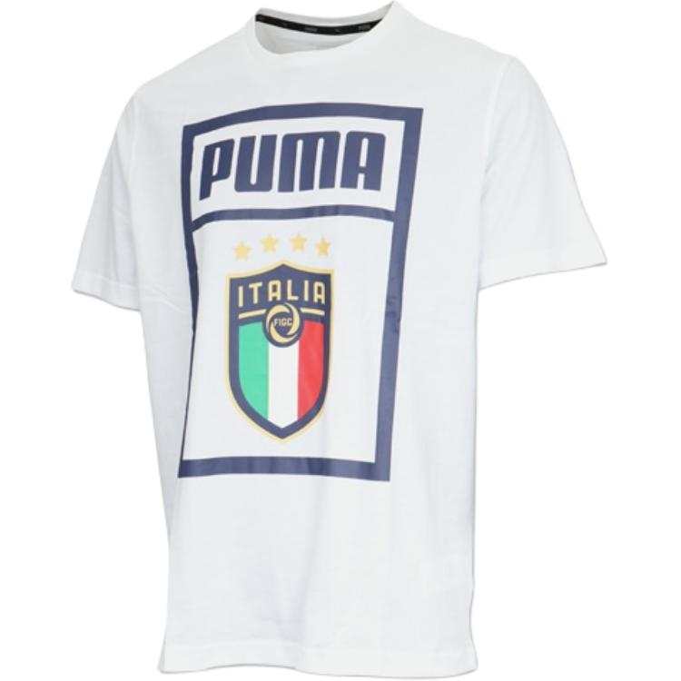 PUMA FIGC T Shirts Unisex White Crew Neck Moderate