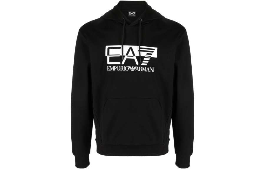 Emporio Armani logo-print cotton hoodie