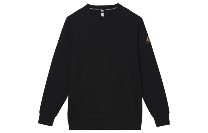 Adidas Adidas Sweatshirts Unisex Black Side Gold Logo Crew Neck Moderate Other