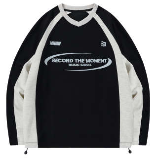 Menblero Sweatshirts Unisex V Neck Moderate Regular