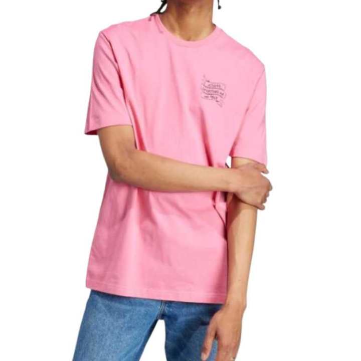 Adidas Adidas T Shirts Men's Pink Crew Neck Moderate