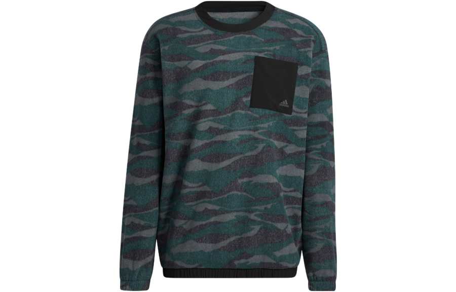 Adidas Adidas Sweatshirts Men's Dark Green Crew Neck Moderate Regular