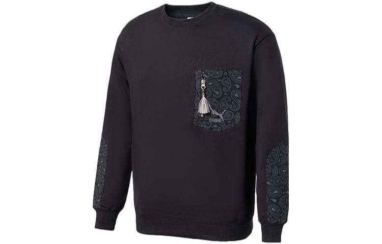 PUMA PUMA Sweatshirts Men's Black Crew Neck Moderate Regular