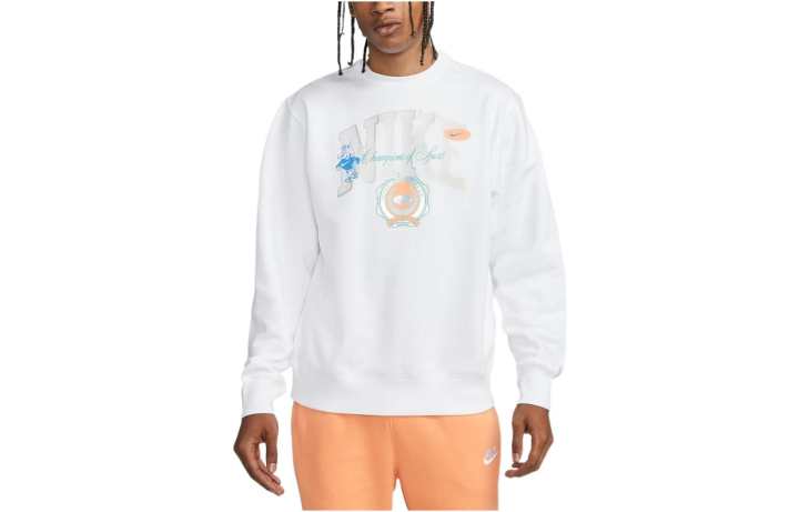 Nike Nike Sweatshirts Men's White Crew Neck Moderate Regular