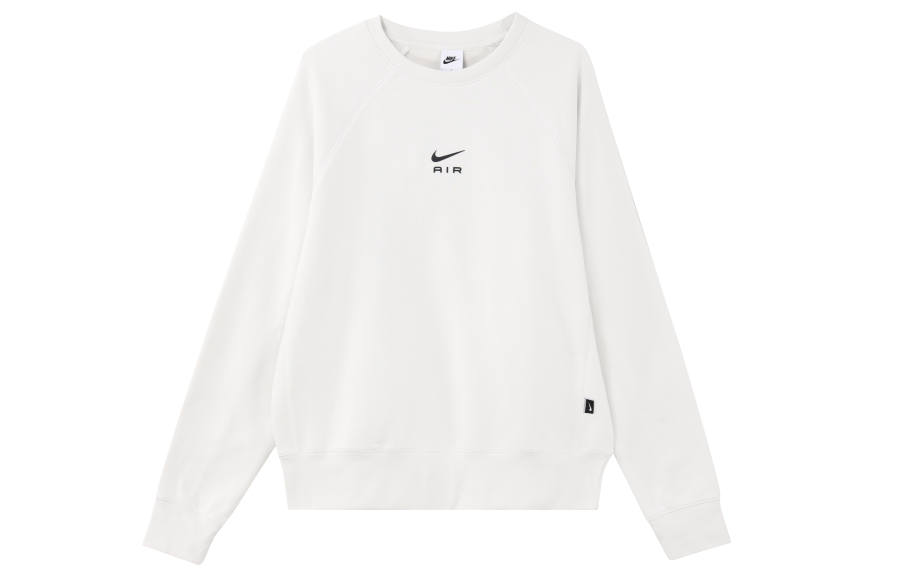 Nike Nike Air Solid Color Crew Neck Fleece Lined Long Sleeved Casual Sweatshirt Men's Mountain Peak White