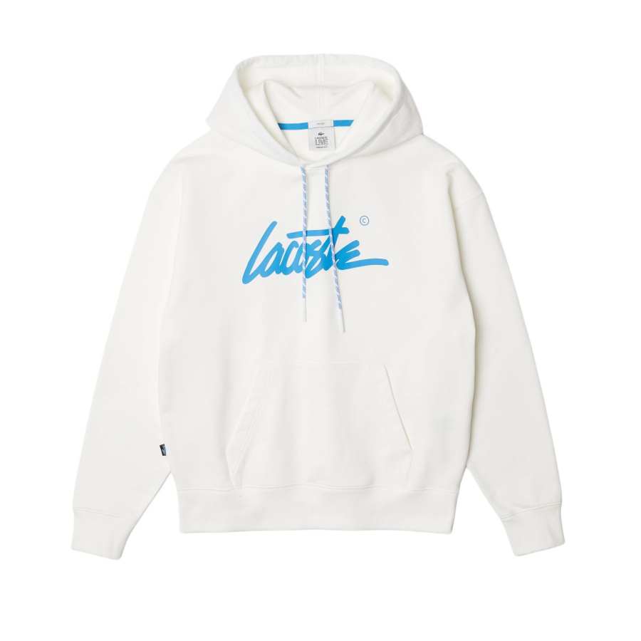 LACOSTE LACOSTE Sweatshirts Men's White Hooded Moderate Regular