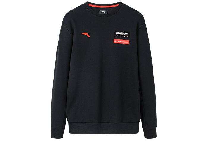 ANTA Variety Training Collection Sweatshirts Men's Black Crew Neck Thickened Regular