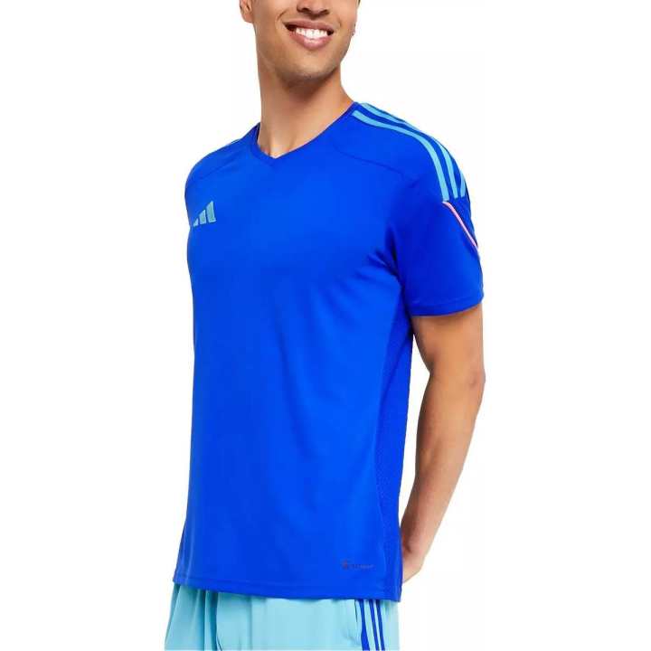Adidas Adidas T Shirts Men's Blue V Neck Moderate Straight Fit