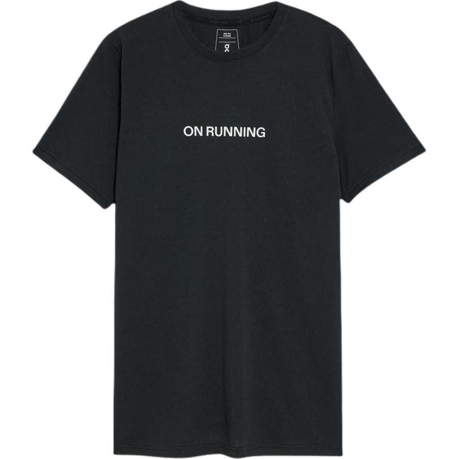 On RUNNING T Shirts Men's Black Crew Neck Moderate Straight Fit