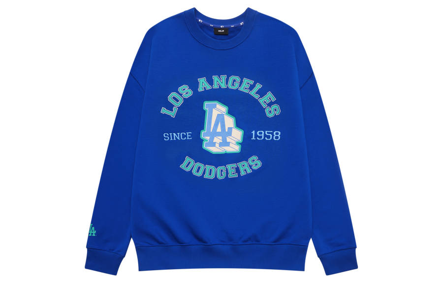 MLB Sweatshirts Unisex Royal Blue Crew Neck Moderate Heavyweight