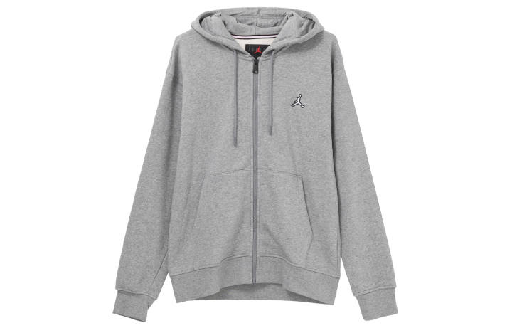 Jordan Jordan Sweatshirts Men's Gray Fleece Lined Hooded Moderate Cardigan