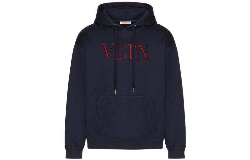 Valentino Vltn Logo Embroidered Drawstring Hoodie