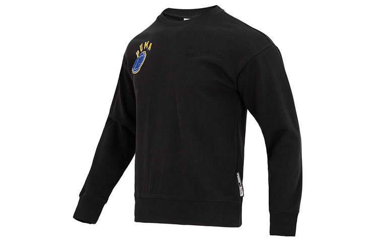 PUMA PUMA Sweatshirts Men's Black Crew Neck Moderate Regular