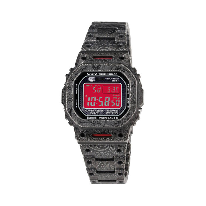 CASIO CASIO Custom Collection Solar Movement Metal Strap Watch Unisex Red Watch Dial