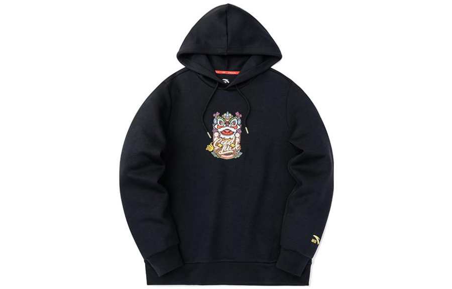ANTA Life Collection Sweatshirts Unisex Black Hooded Moderate Regular