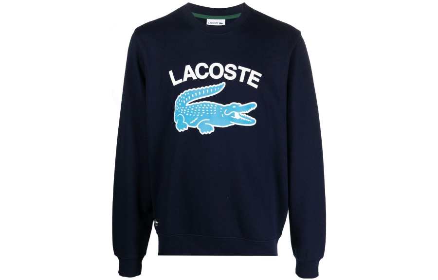 LACOSTE Sweatshirts Men's Marine Blue Crew Neck Moderate Regular