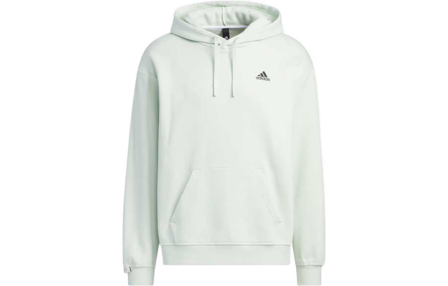 Adidas Adidas Label Hoodie Solid Color Logo Print Drawstring Hooded Long Sleeved Thickened And Fleece Lined Sweatshirt Unisex