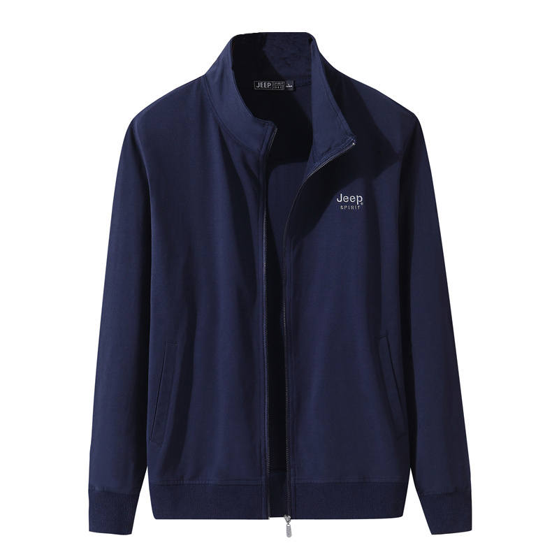 JEEP SPIRIT Sweatshirts Men's Stand Collar Moderate Cardigan