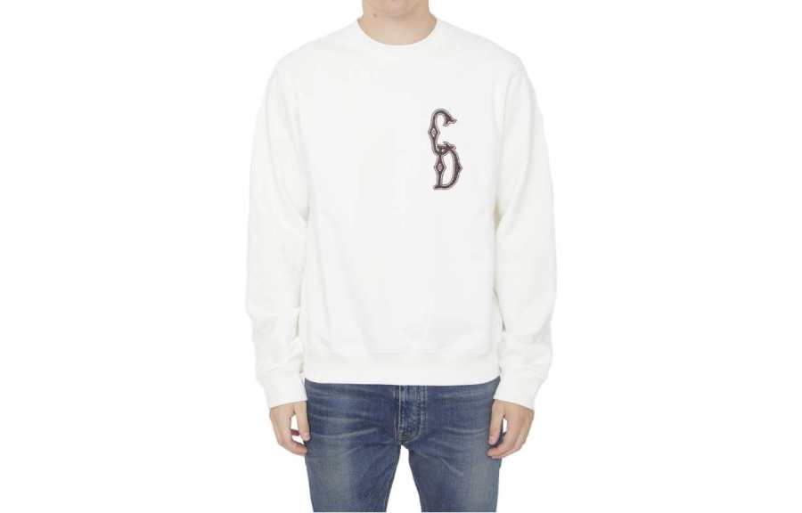 DIOR DIOR Sweatshirts Men's White Crew Neck Moderate Regular