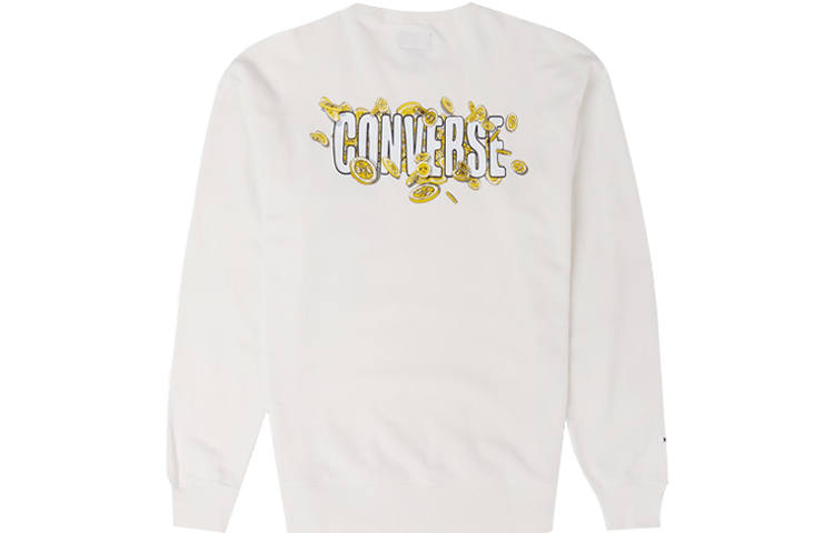 Converse Converse CNY Sweatshirts Men's Milk White Crew Neck Moderate Regular