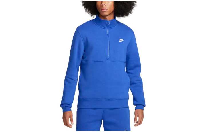 Nike Nike Brushed Back 1/2 Zip Pullover Sweatshirt Men's Blue