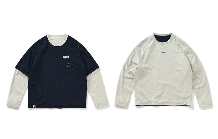 714STREET T Shirts Unisex Crew Neck Thickened Mock Two Piece