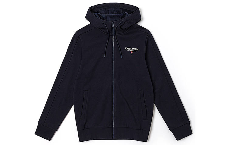 Kappa Sweatshirts Men's Midnight Blue Black 906 Hooded Moderate Cardigan