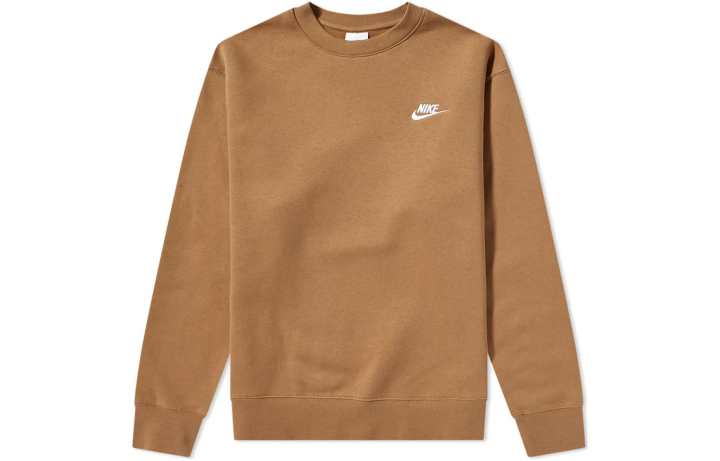 Nike Nike Sweatshirts Men's Brown Crew Neck Moderate Regular