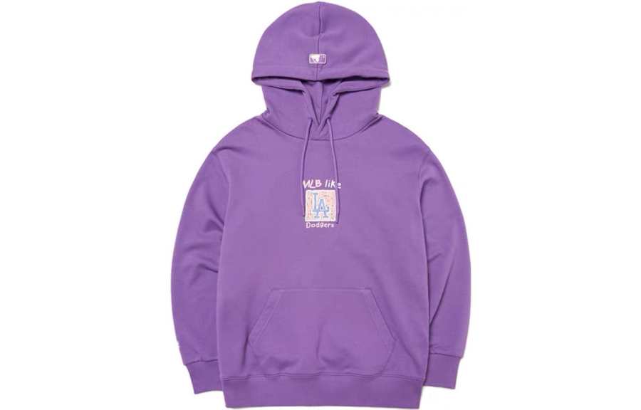 MLB Los Angeles Dodgers Sweatshirts Unisex Light Purple Hooded Moderate Regular