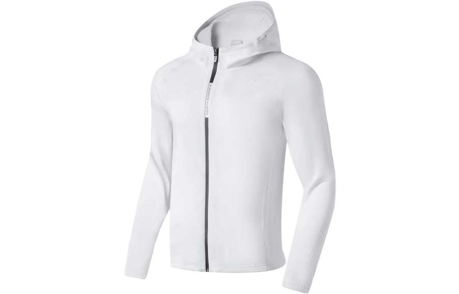 Li-Ning Li Ning Fitness Series Sweatshirts Men's White Hooded Moderate Cardigan