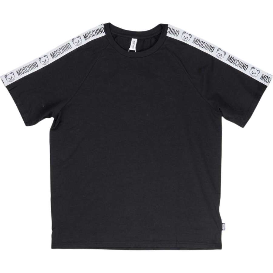 MOSCHINO T Shirts Men's Black Crew Neck Moderate Straight Fit