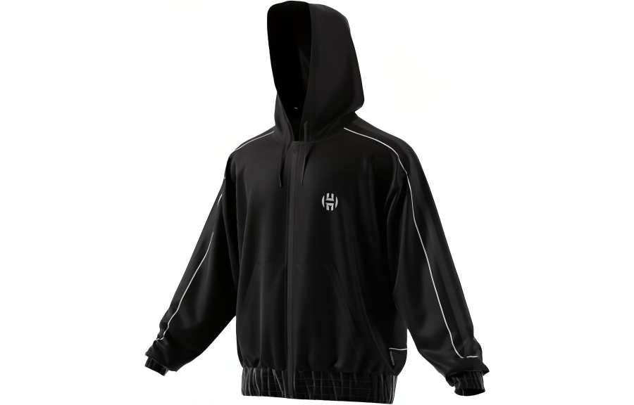 Adidas Adidas Sweatshirts Men's Black Hooded Moderate Cardigan