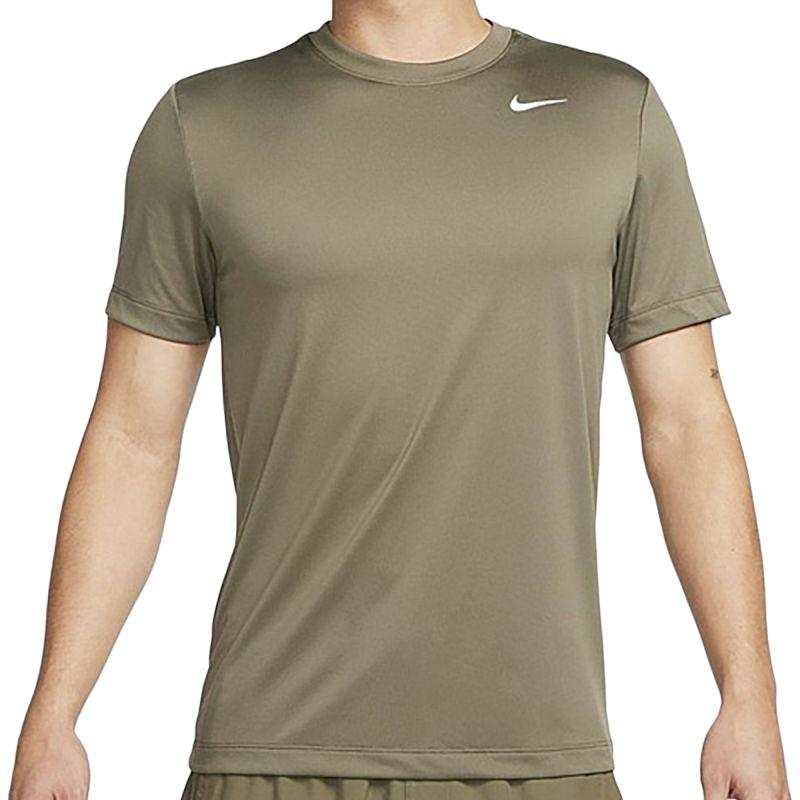 Nike Nike T Shirts Men's Olive Green Crew Neck Moderate Straight Fit
