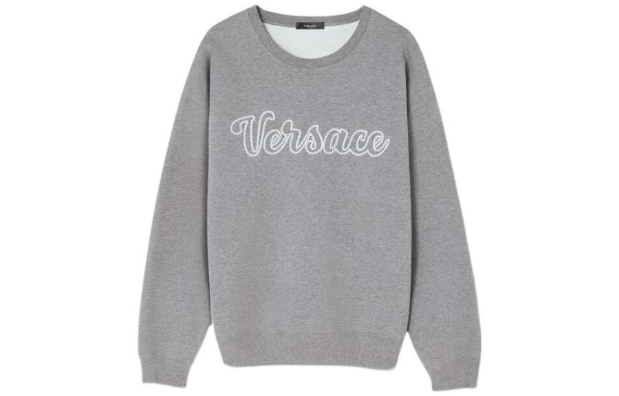 VERSACE Sweatshirts Men's Gray Crew Neck Moderate Other