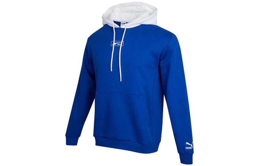 PUMA Sweatshirts Men's Blue Hooded Moderate Regular