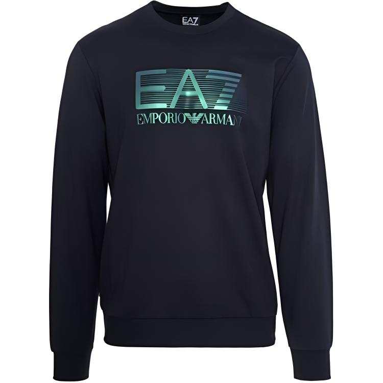 EMPORIO ARMANI Sweatshirts Men's Navy Blue Crew Neck Moderate Regular