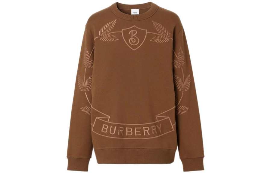 Burberry Embroidered Oak Leaf Crest Cotton Sweatshirt