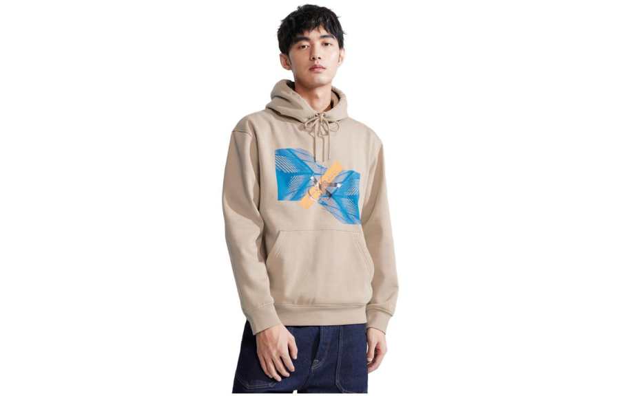 Calvin Klein Sweatshirts Men's PED Milk Tea Coffee Hooded Non Detachable Moderate Other