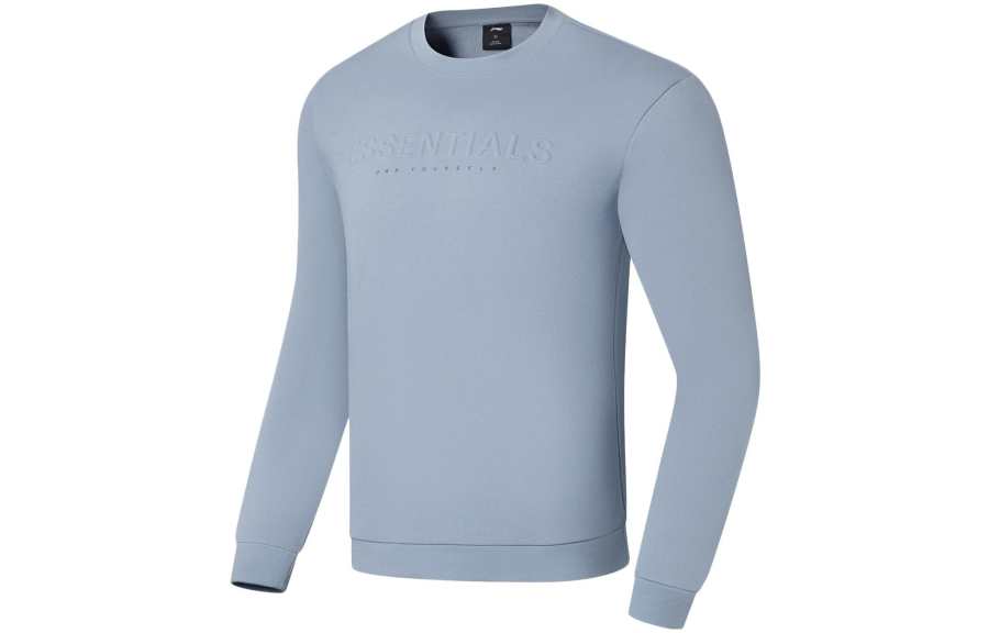 Li-Ning Li Ning Fitness Series Sweatshirts Men's Blue Crew Neck Moderate Other