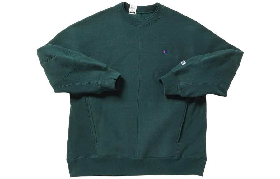 Champion Champion FW22 Thickened And Fleece Lined, Champion C Logo Solid Color Pullover Sweatshirt Japan Version Unisex