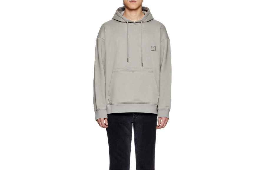 WOOYOUNGMI Sweatshirts Men's Gray Hooded Moderate Regular