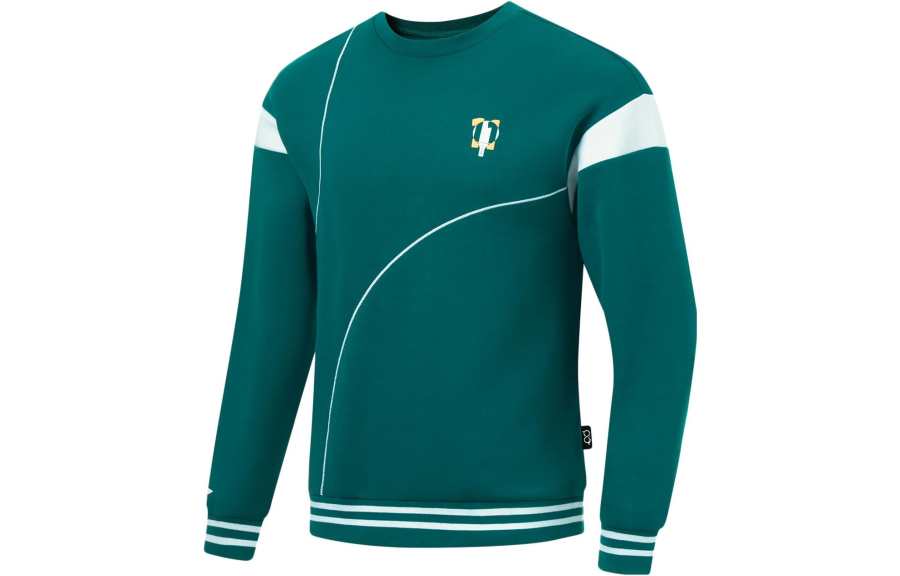 Li-Ning Li Ning Sweatshirts Unisex Dark Ink Green Crew Neck Moderate Regular